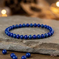 Blue Friendship Bracelet Lapis Lazuli Stone Beaded Bracelet Lapis Gemstone Stretch Healing Bracelet Boho Style Gift